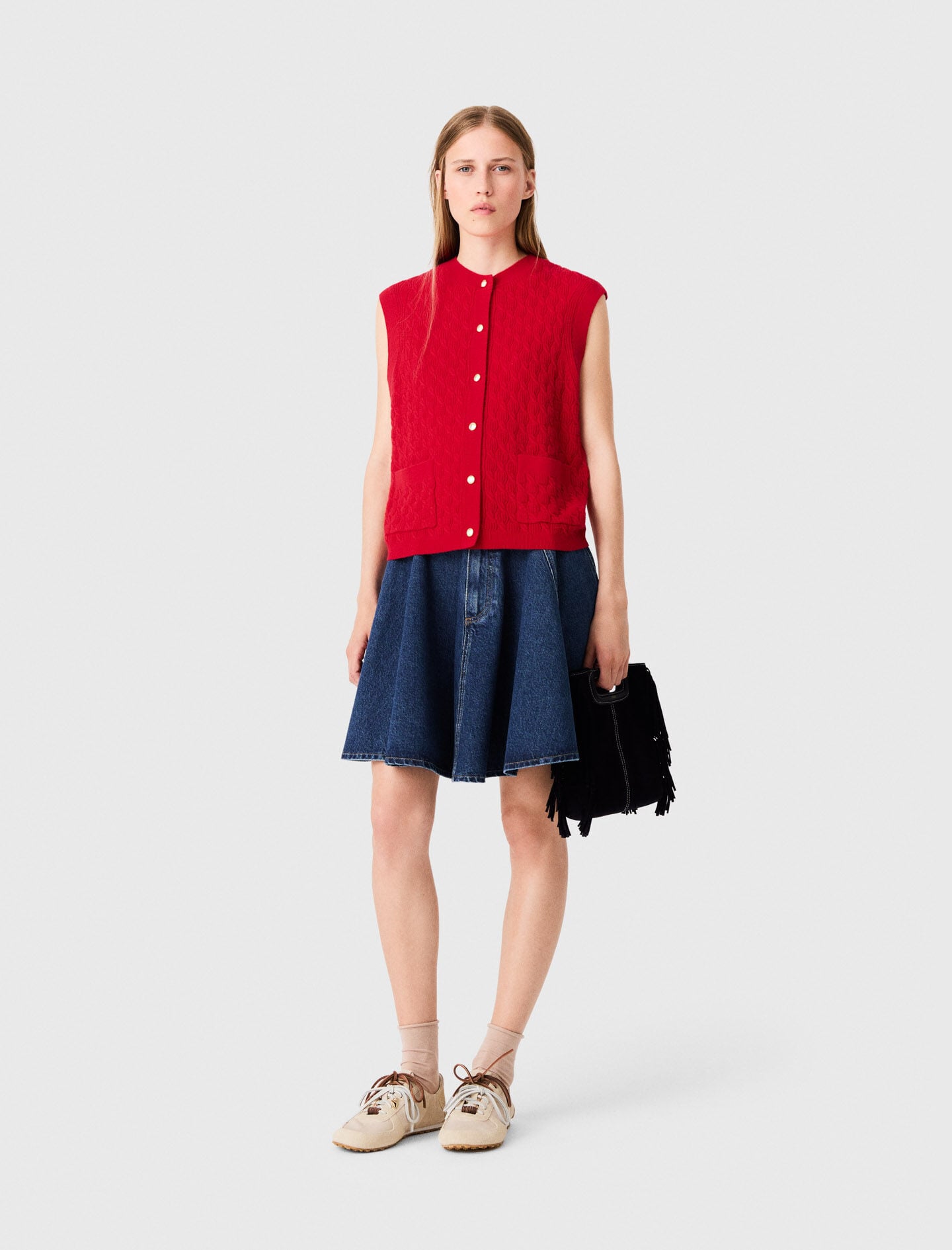 Sleeveless knit top Red For Women | Maje