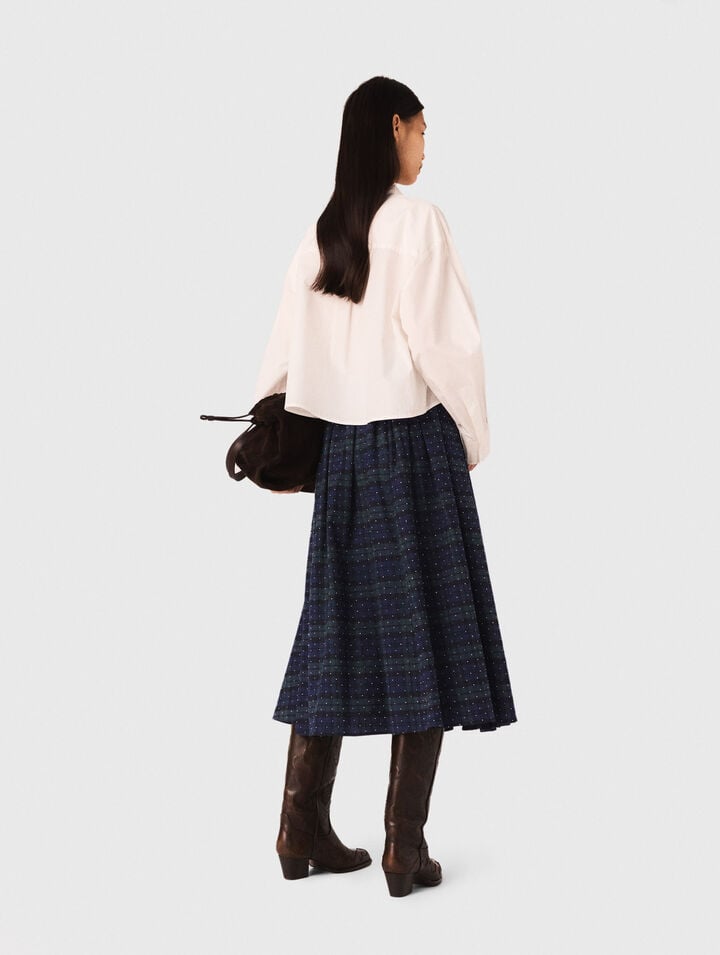 Check skirt with rhinestones
