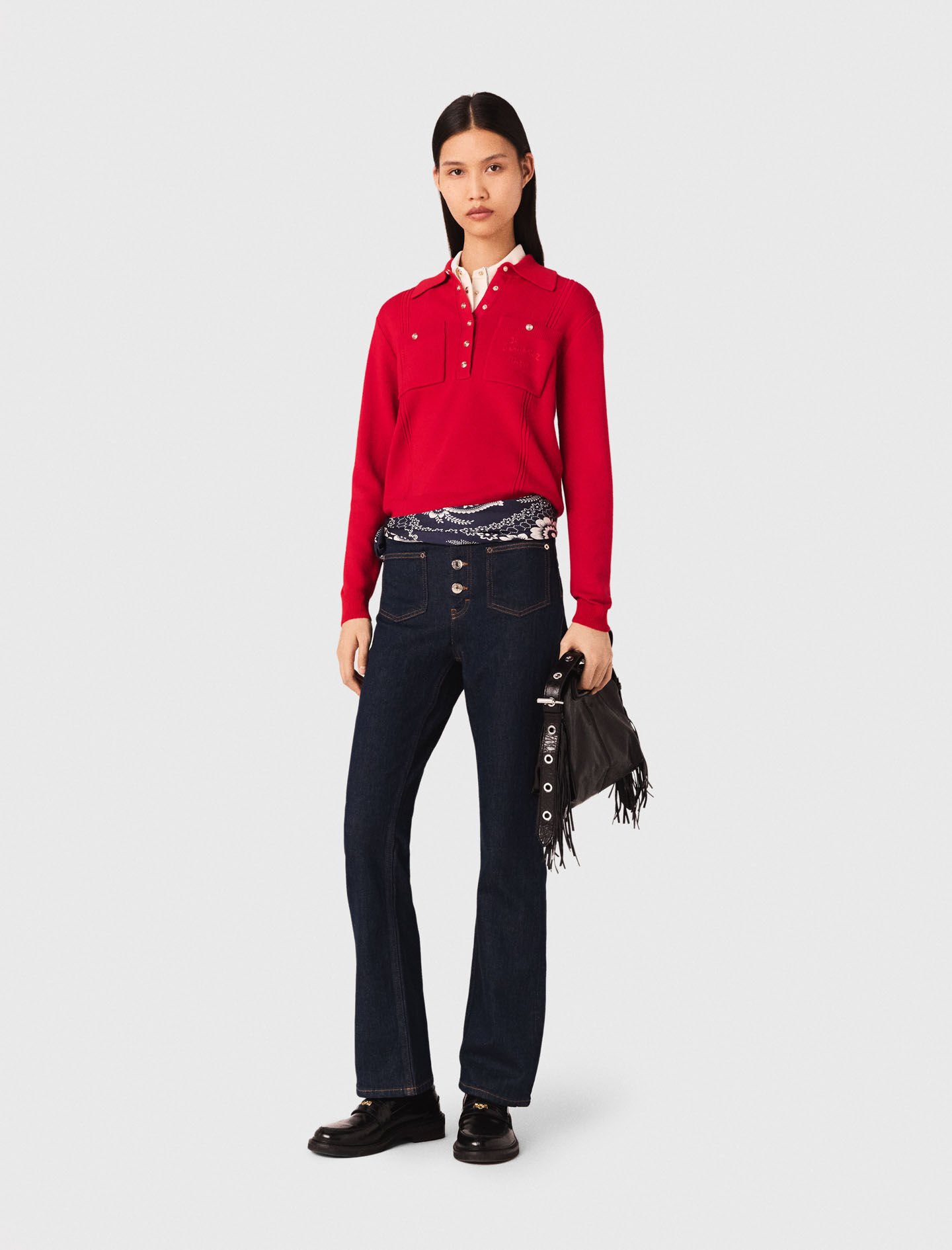 Jeans with button fly Blue For Women | Maje