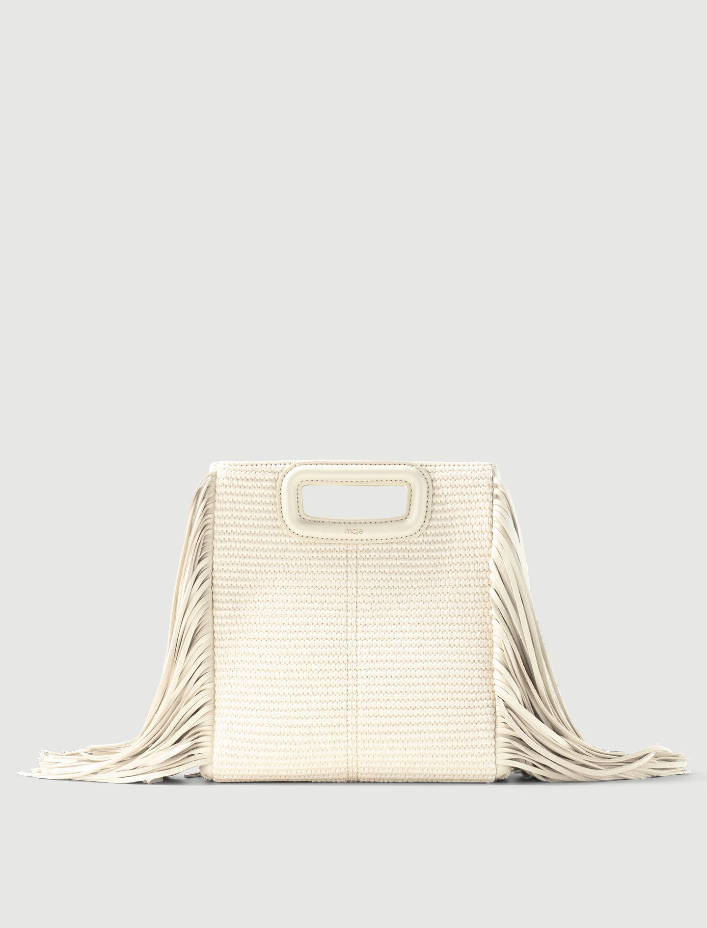 Textile and raffia M bag Natural For Women | Maje