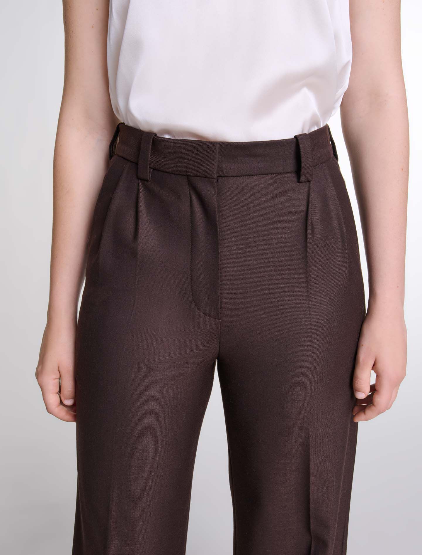 Wide-leg suit trousers Brown For Women | Maje