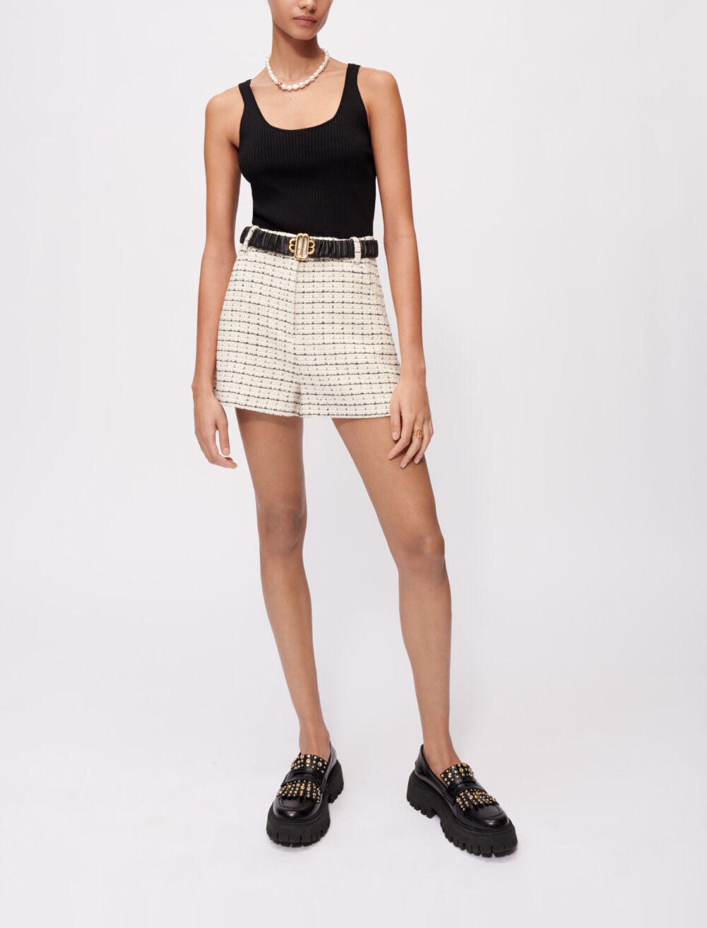 Tweed Pearl Detail Mini Shorts– ASTR the Label