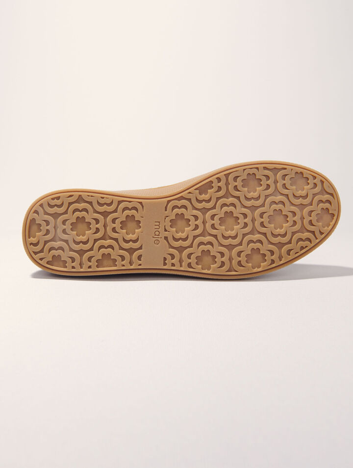 Leopard print leather trainers