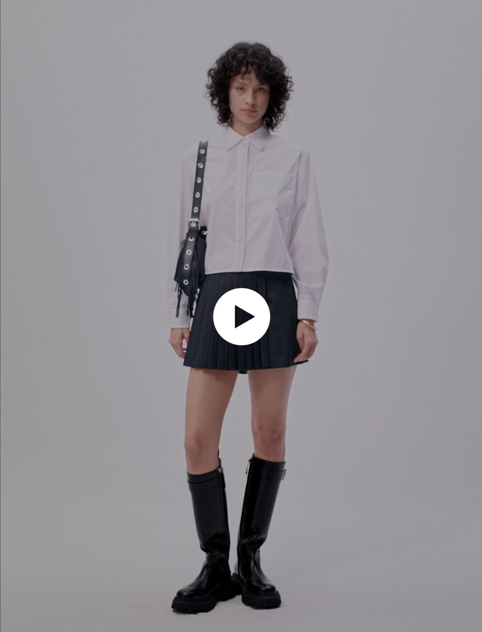 Beaded cropped shirt White For Women | Maje