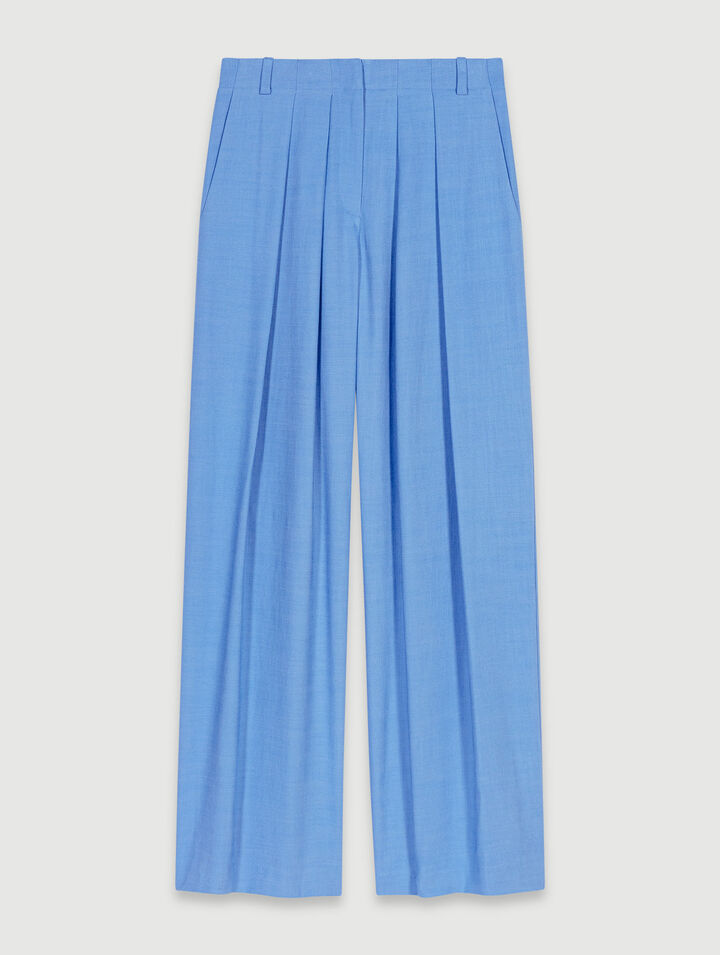 Wide-leg suit trousers with pleats 
