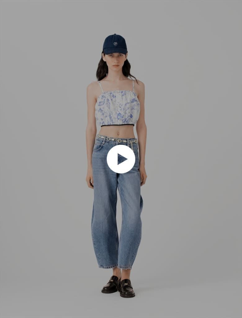 Patterned top with straps Blue For Women | Maje