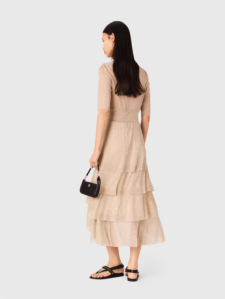 Metallic ruffled dress