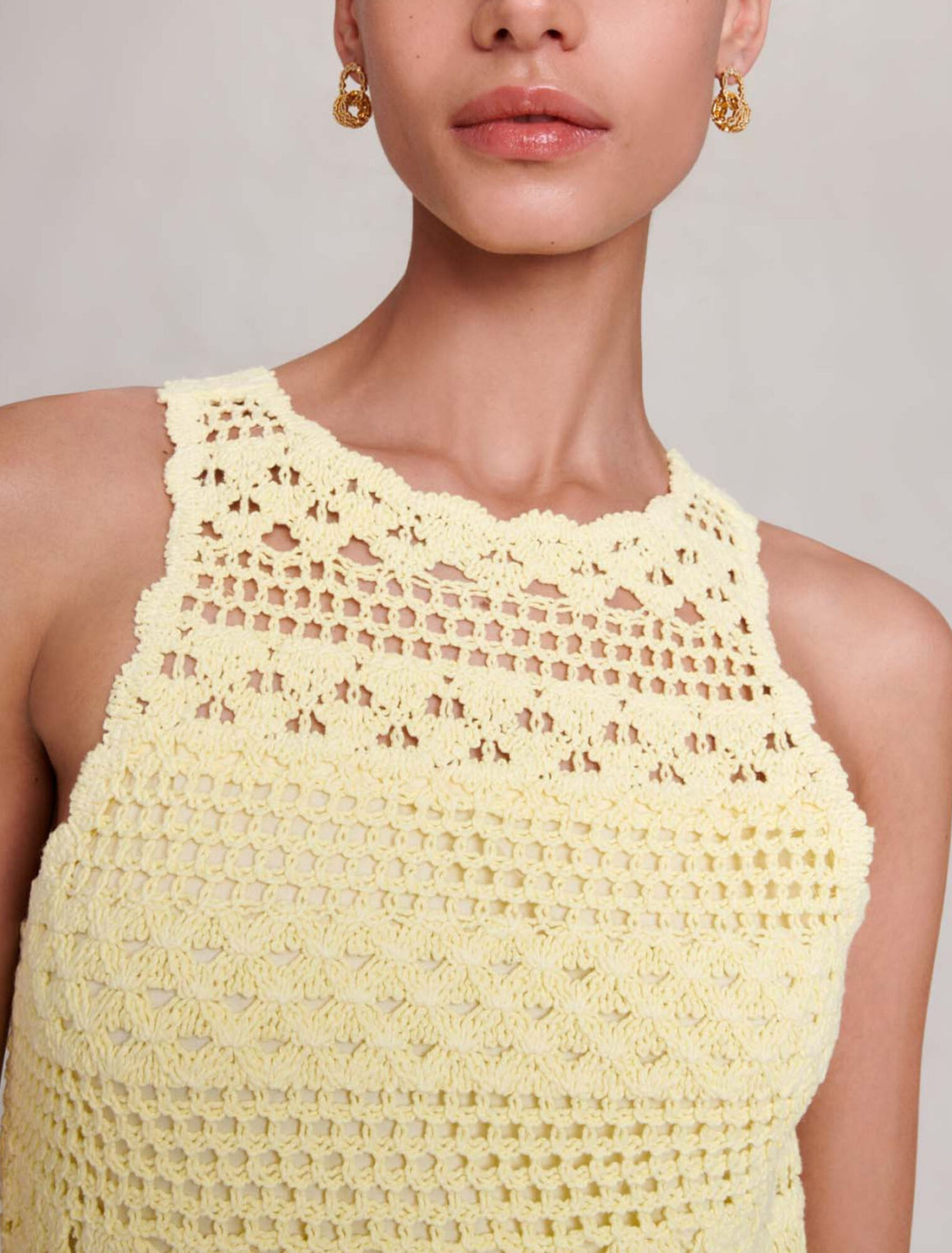 Crochet-knit maxi dress