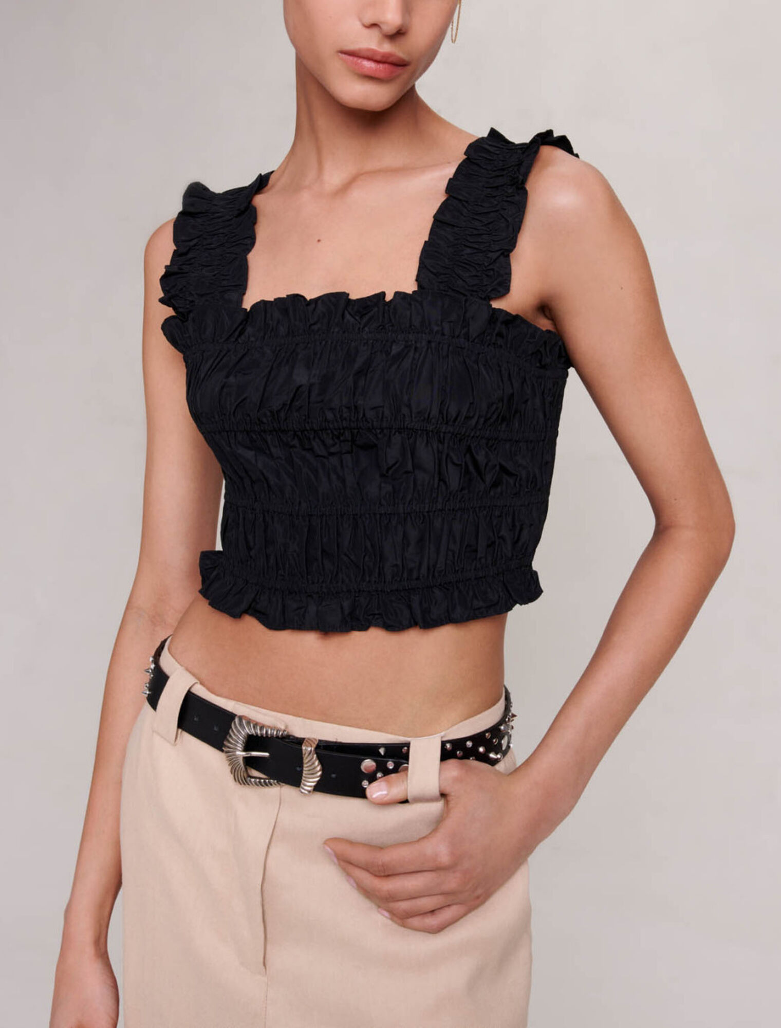 Smocked cropped top