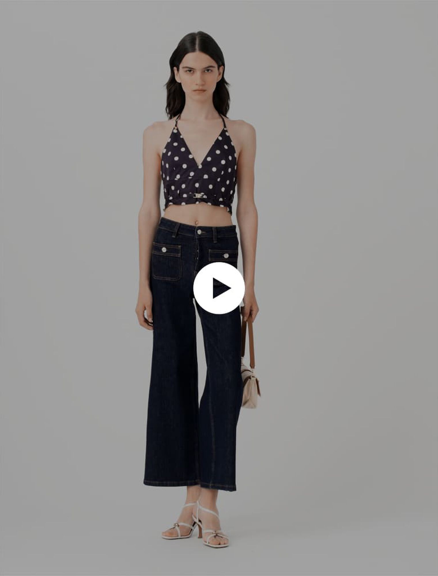 Backless linen blend top