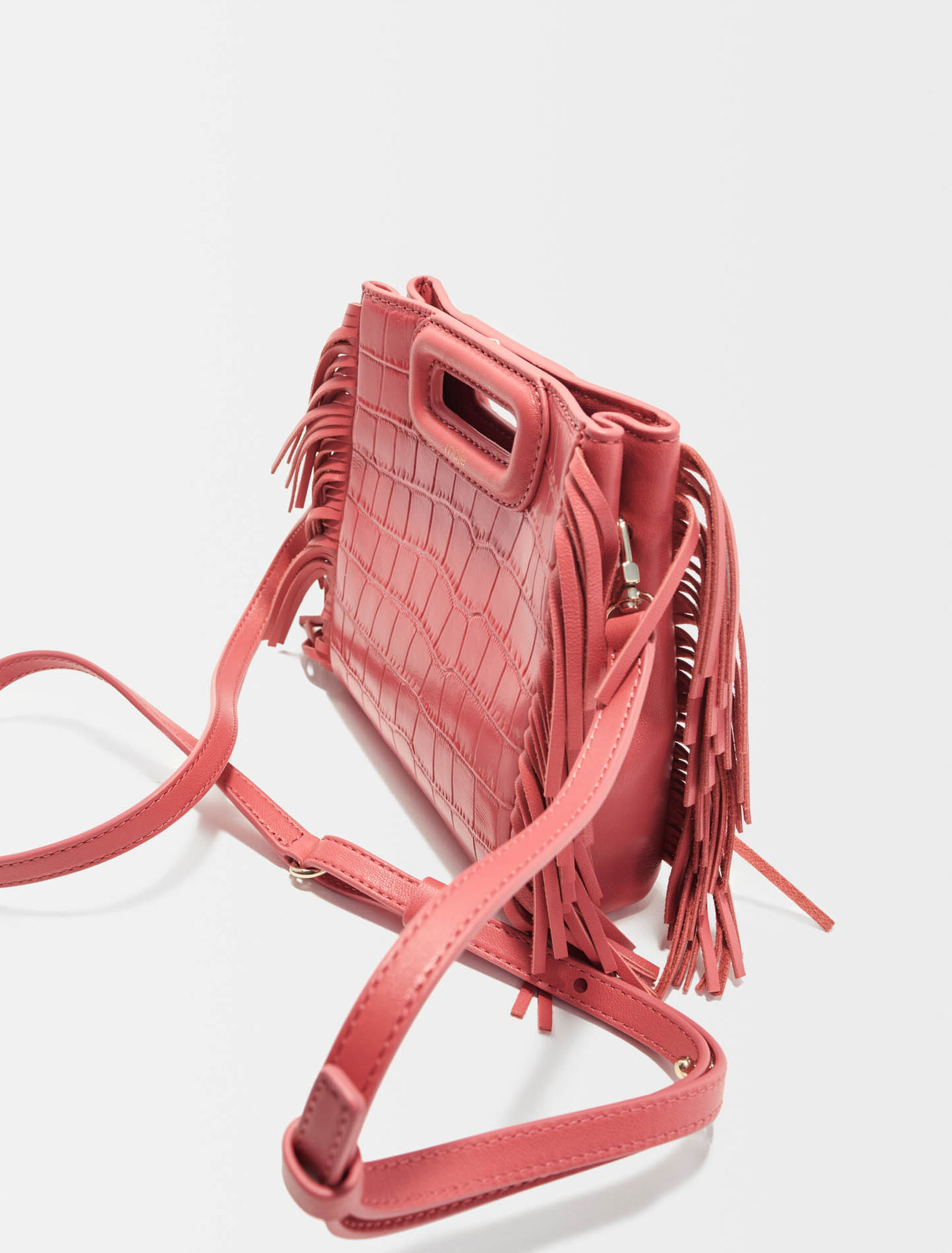 Mini embossed-leather M bag with chain