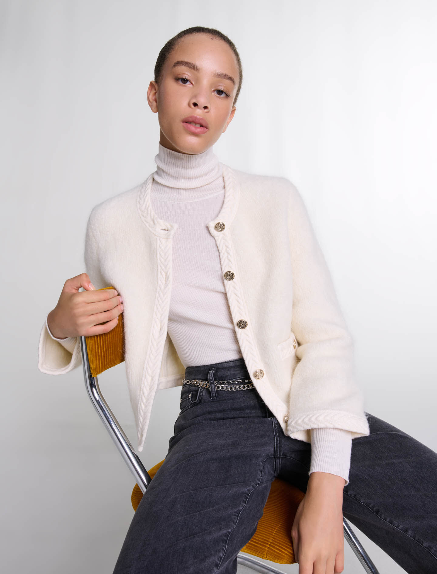 M me eme／Bijou button long knit cardigan (eme10417) | All
