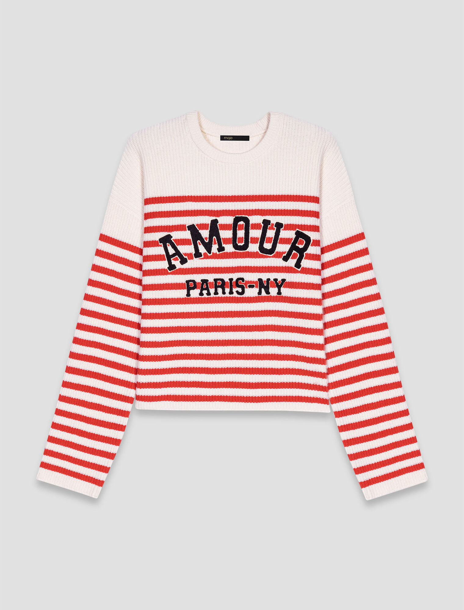 Striped rib knit sweater