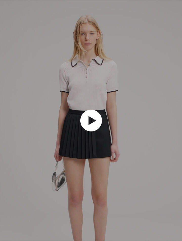 Straight-fit pleated shorts