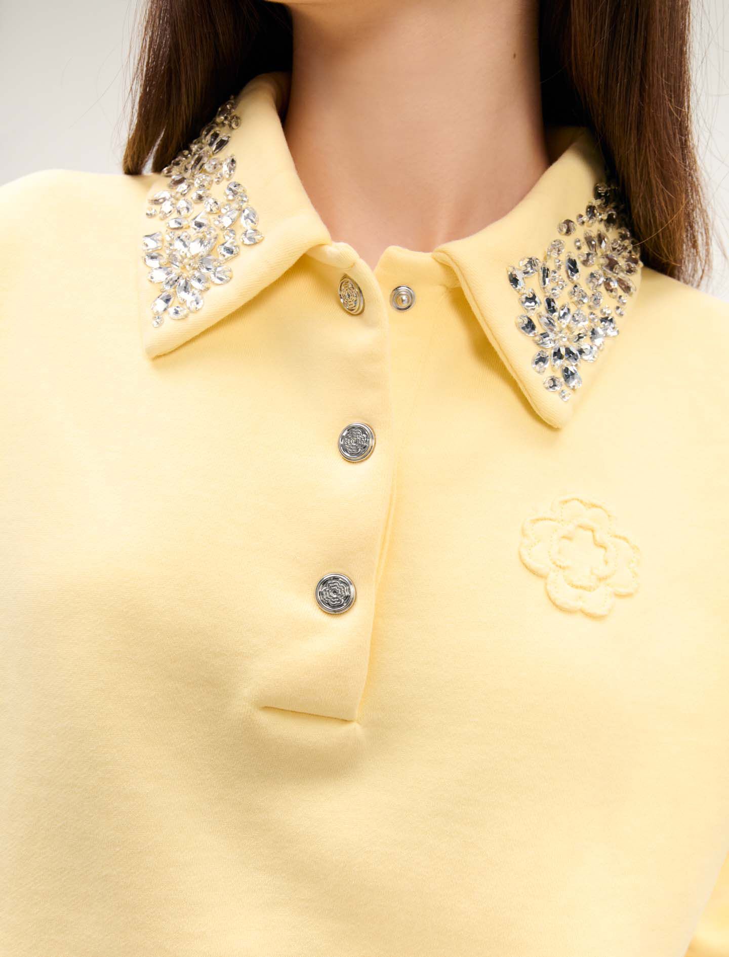 moussyBOW DESIGN KNIT TOP イエロー フリル長袖ニット MOUSSY | PLUMPY KNIT TOP (ニット ) |SHEL'TTER WEBSTORE