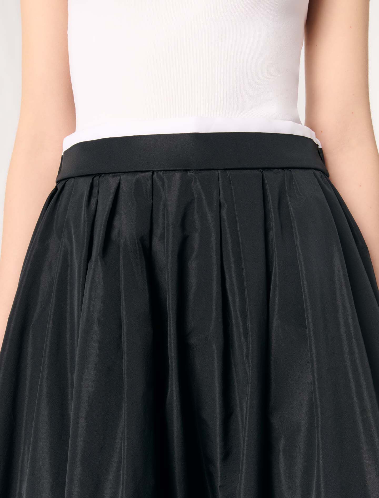 maxi skirt with contrast waistband Black / Gray For Women | Maje