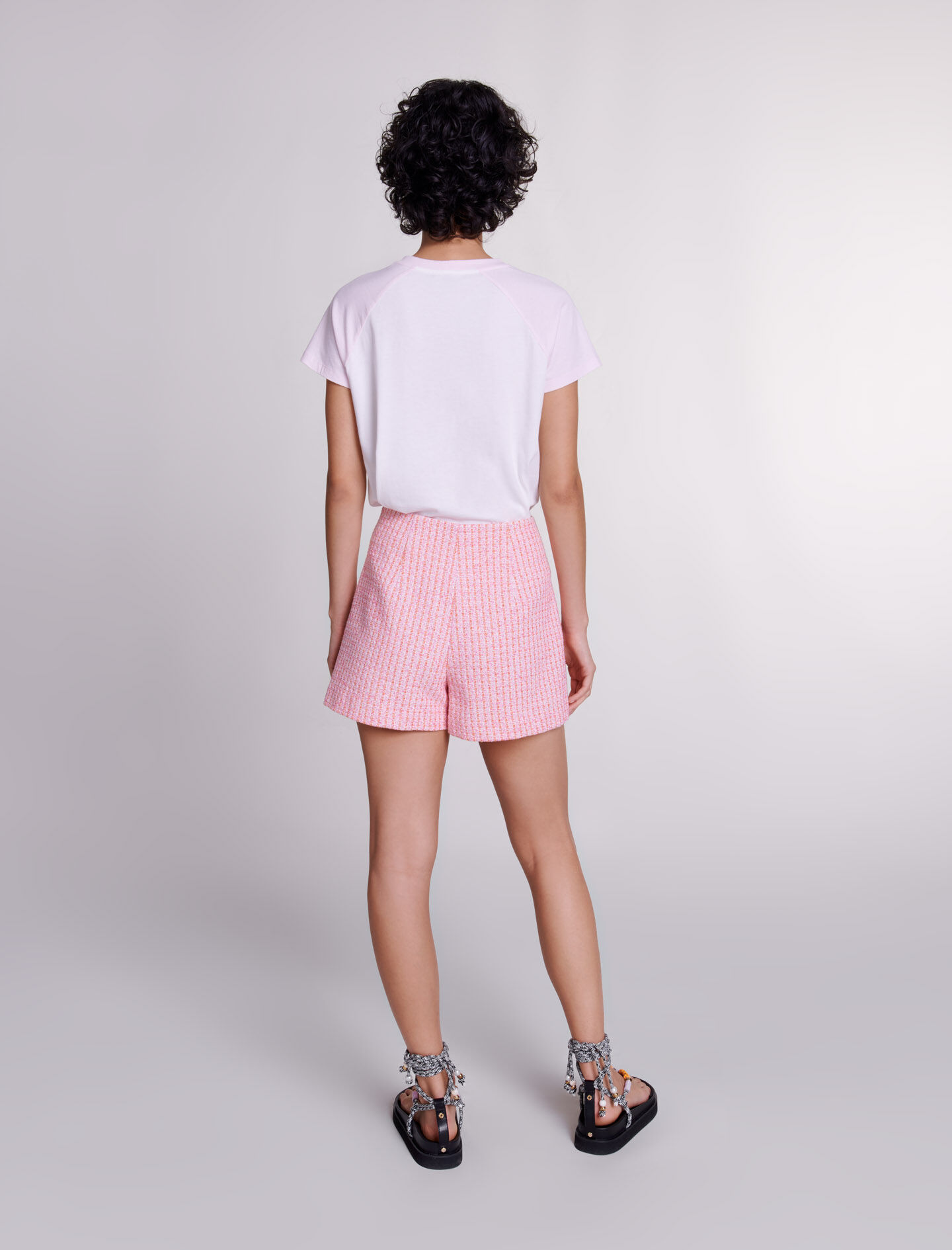 ショートパンツ TORY BURCH Woman Short Multicolor 170958 651 Terry Jacquard Logo Short: Women's Designer Coverups | Tory