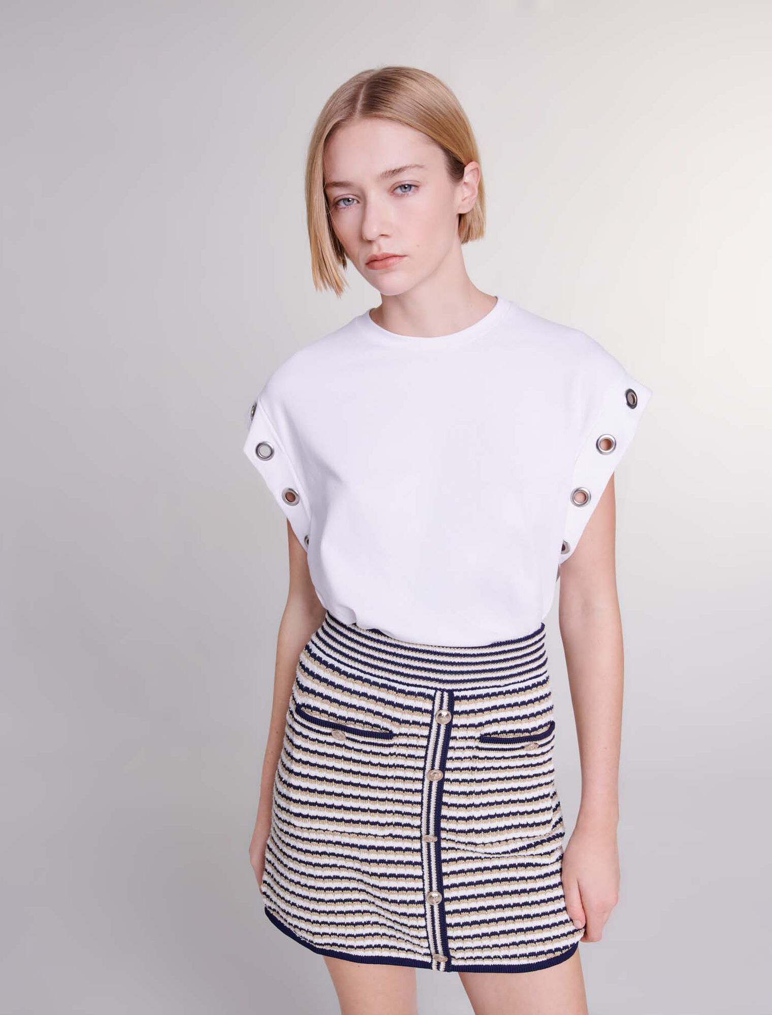 Knit mini skirt