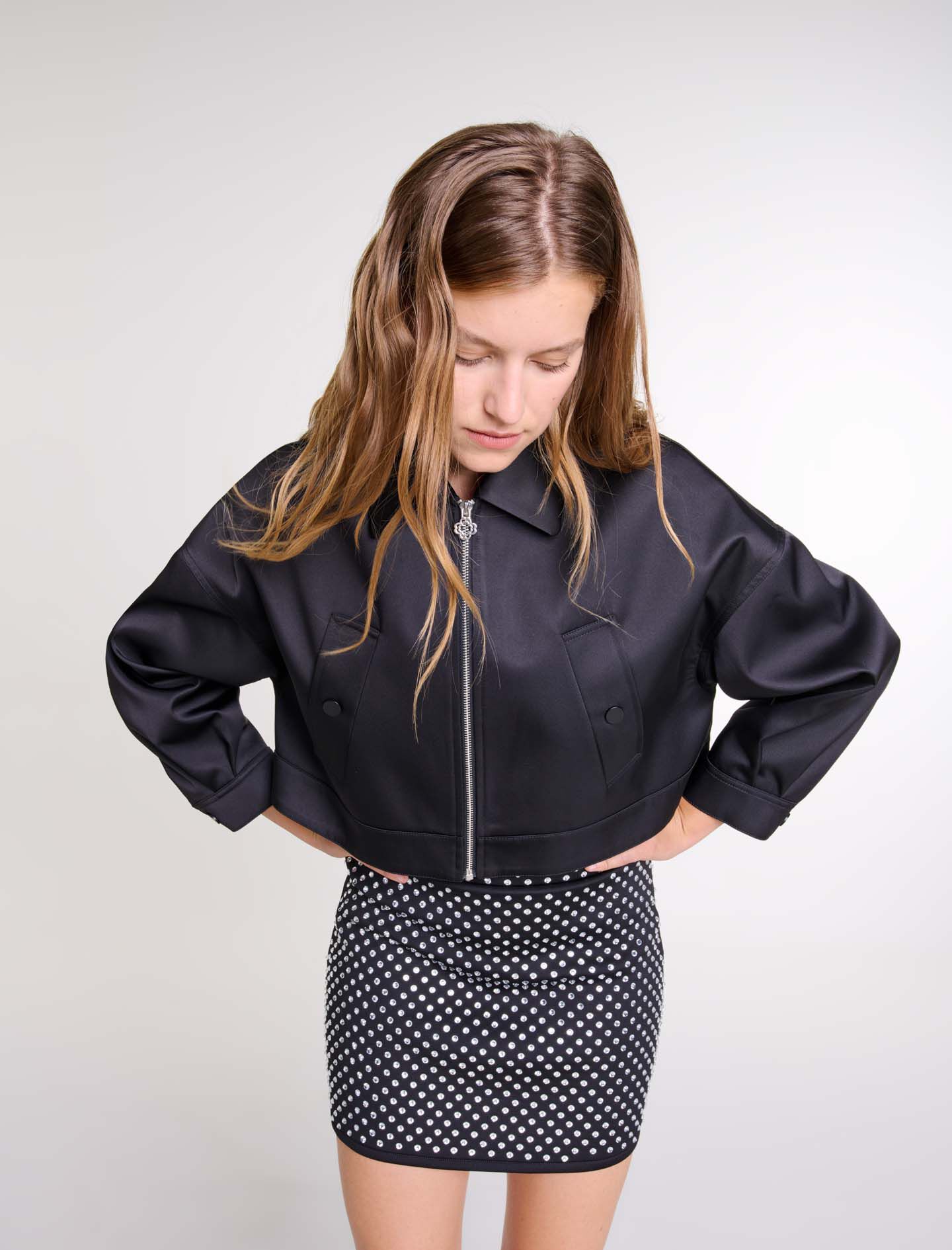 定率割引 往復 rhinestones with skirt Short Black Maje | Women For Gray / スカート