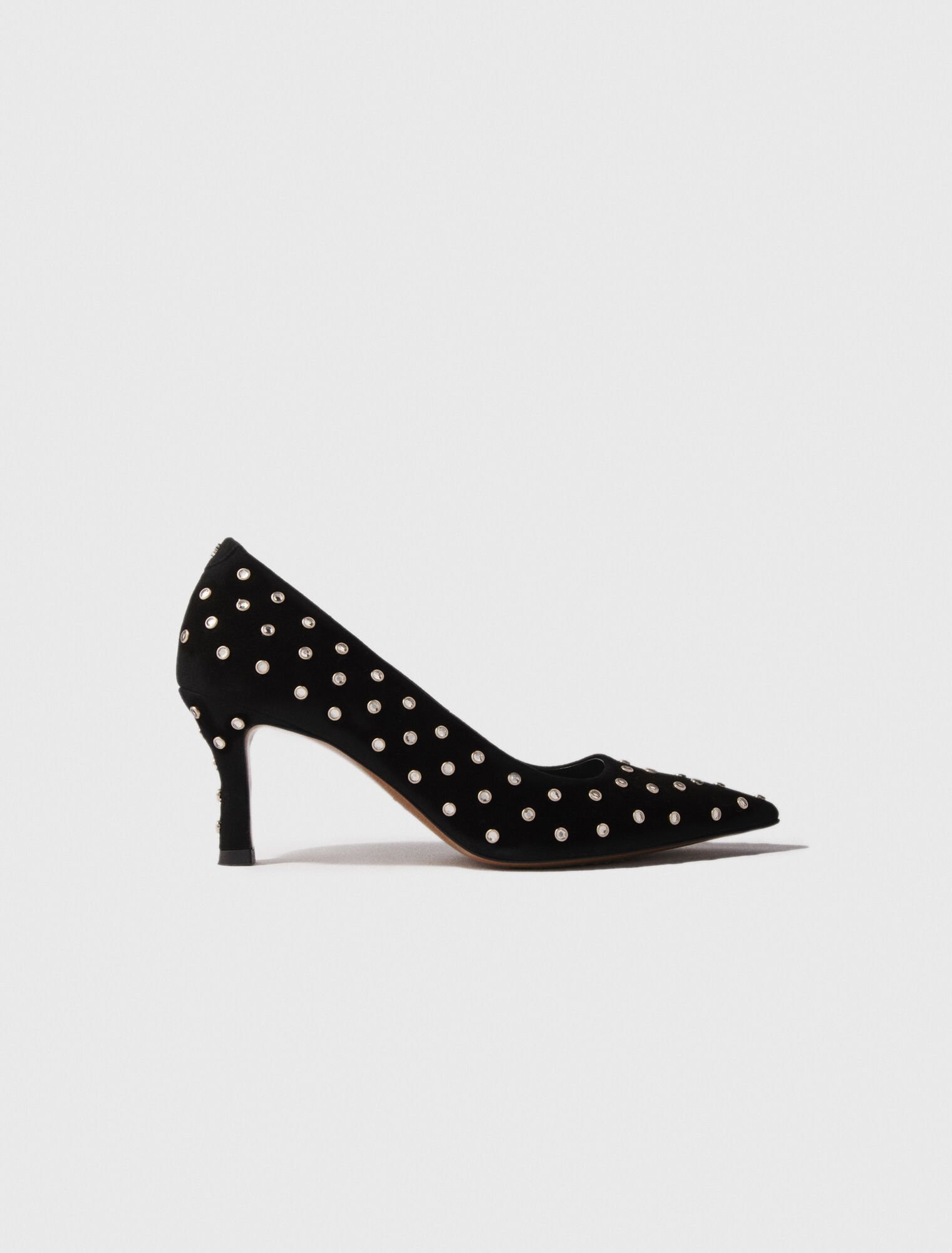Rhinestone pumps with pointed toes