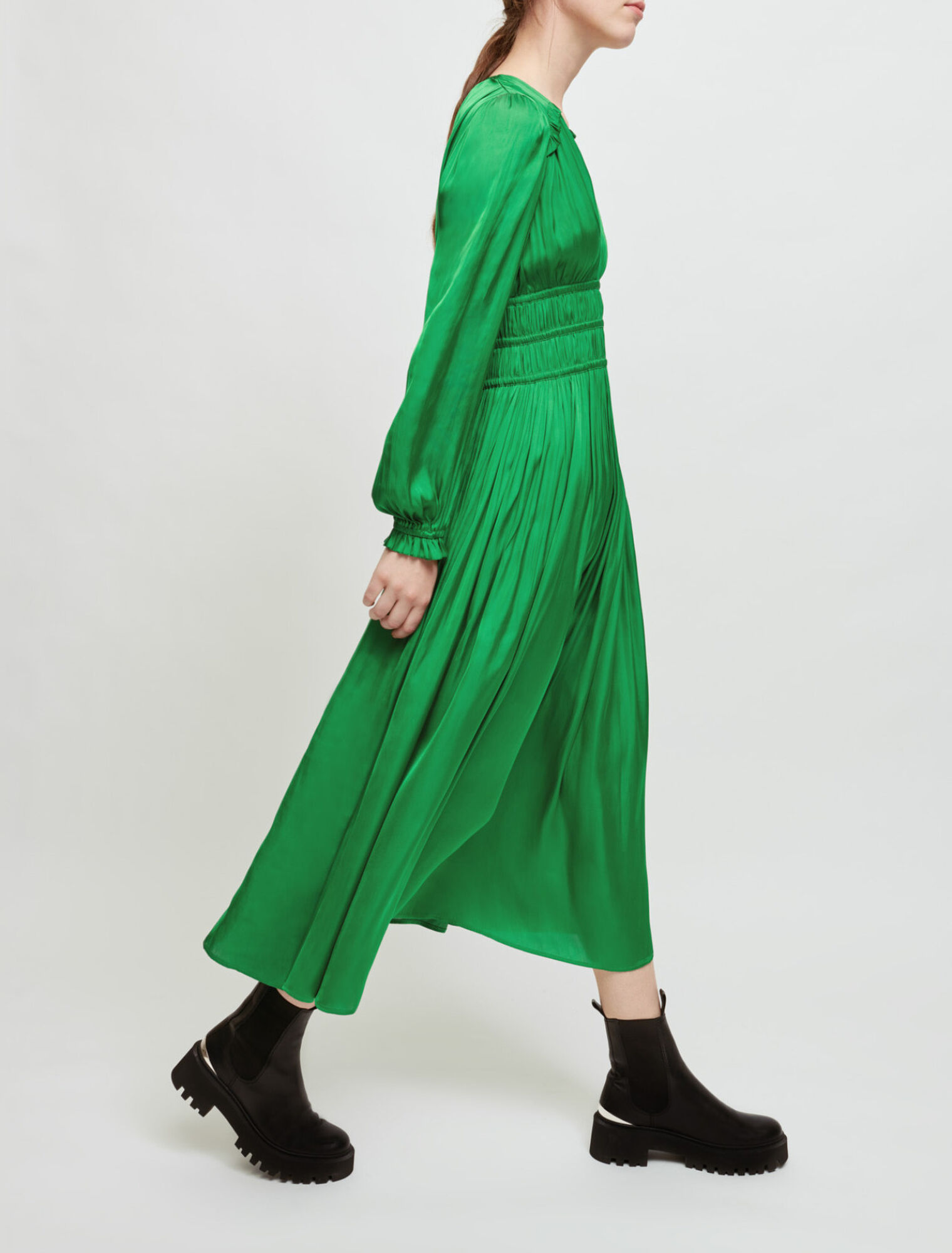 Long pleated effect dress