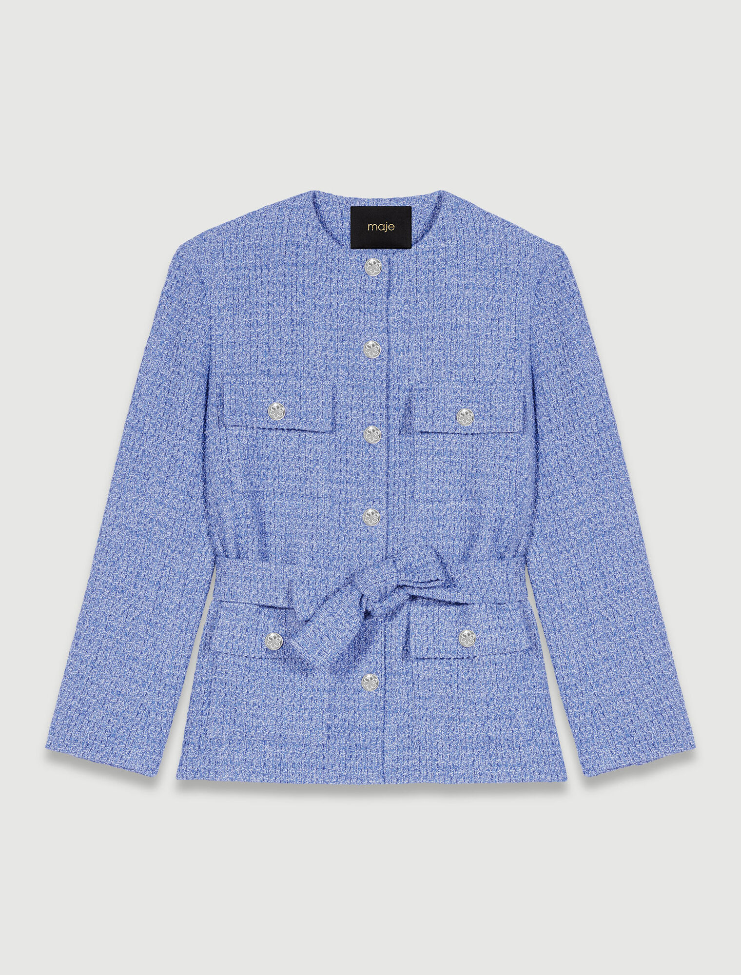 Belted tweed jacket