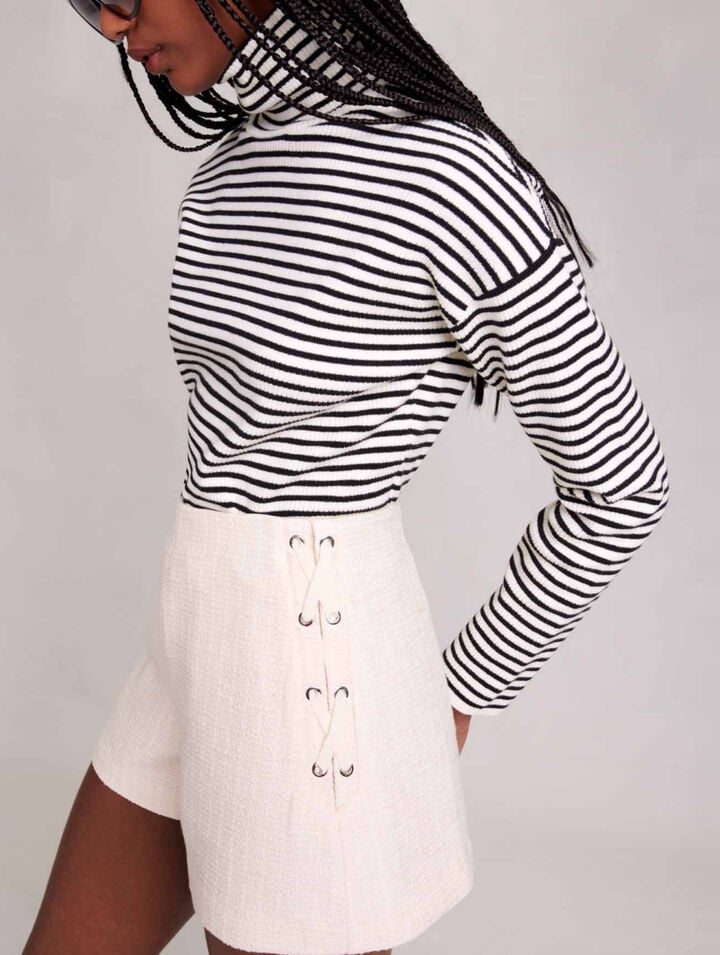 A-line shorts in tweed