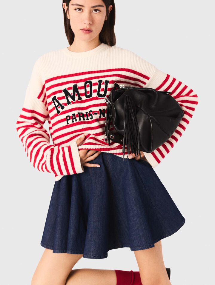 Striped rib knit jumper