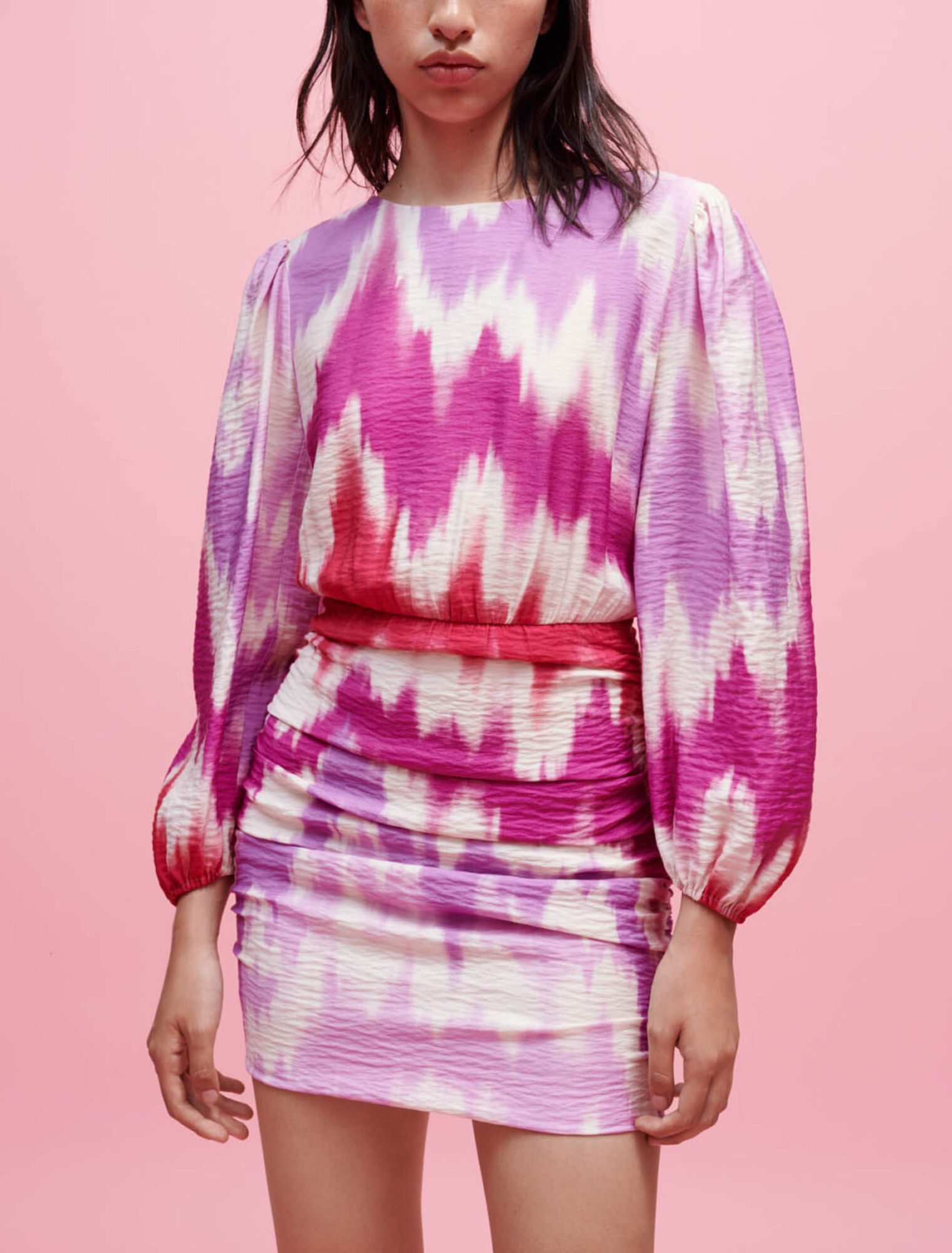 Tie and Dye printed viscose dress
