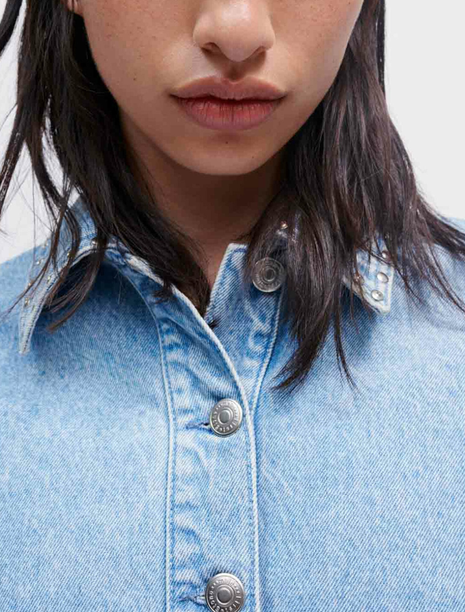 Denim jacket with studs