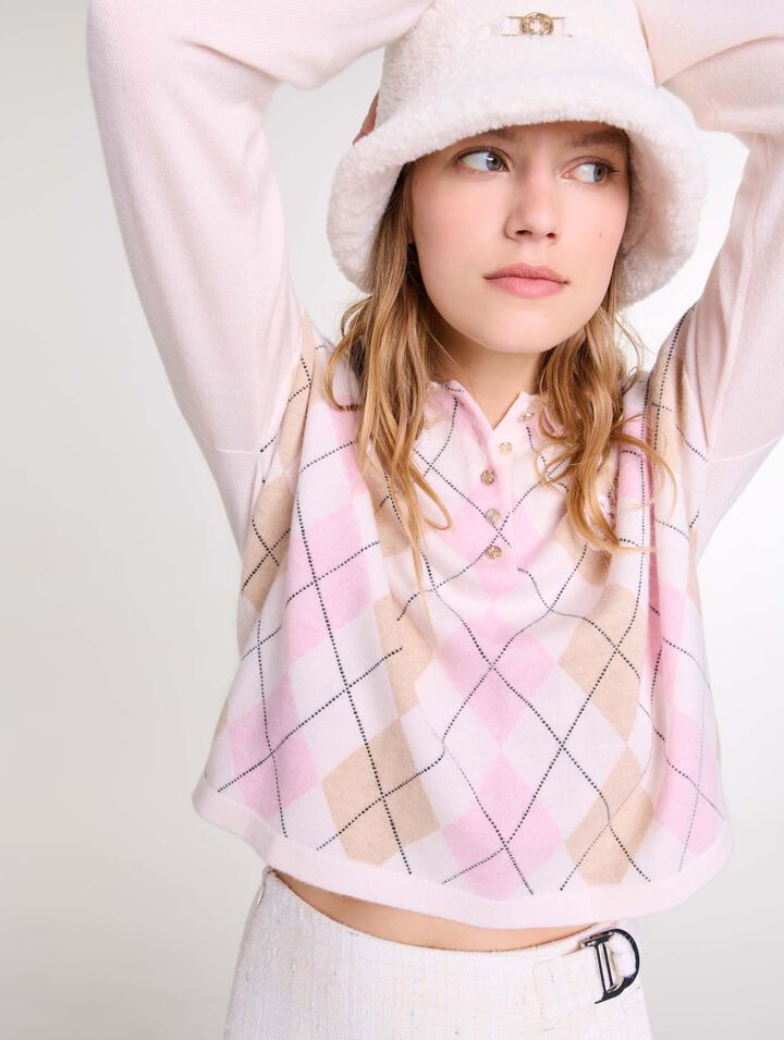 Short wool-blend sweater