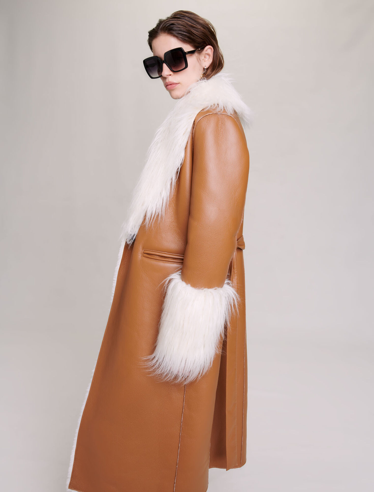 Long faux fur coat