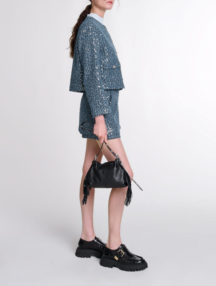 Sequinned tweed jacket