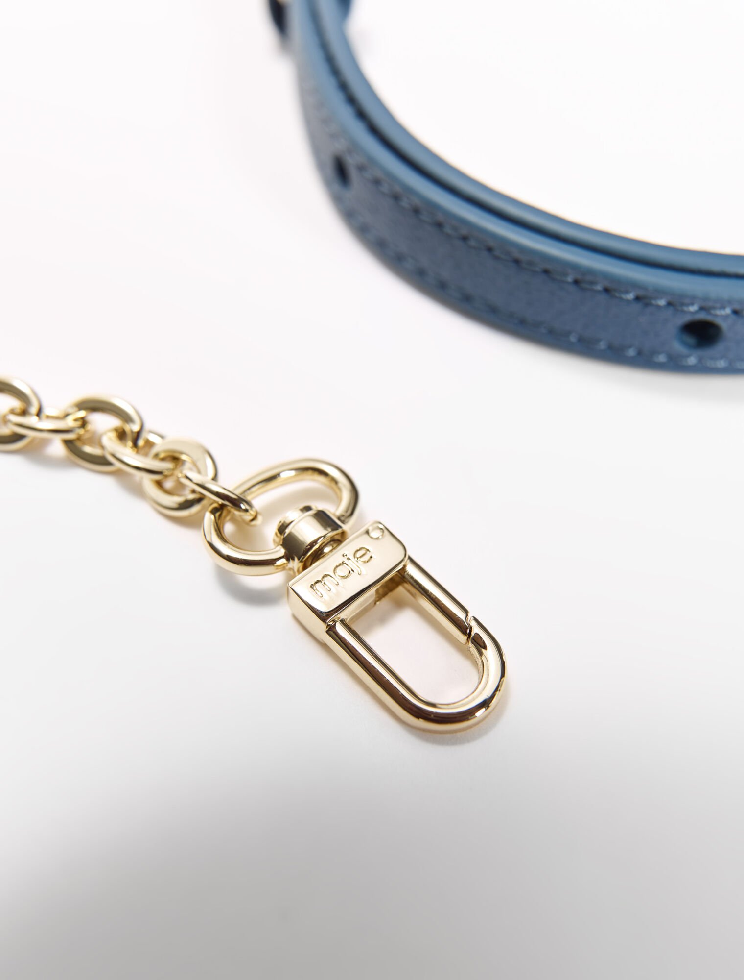Leather mini M bag with chain