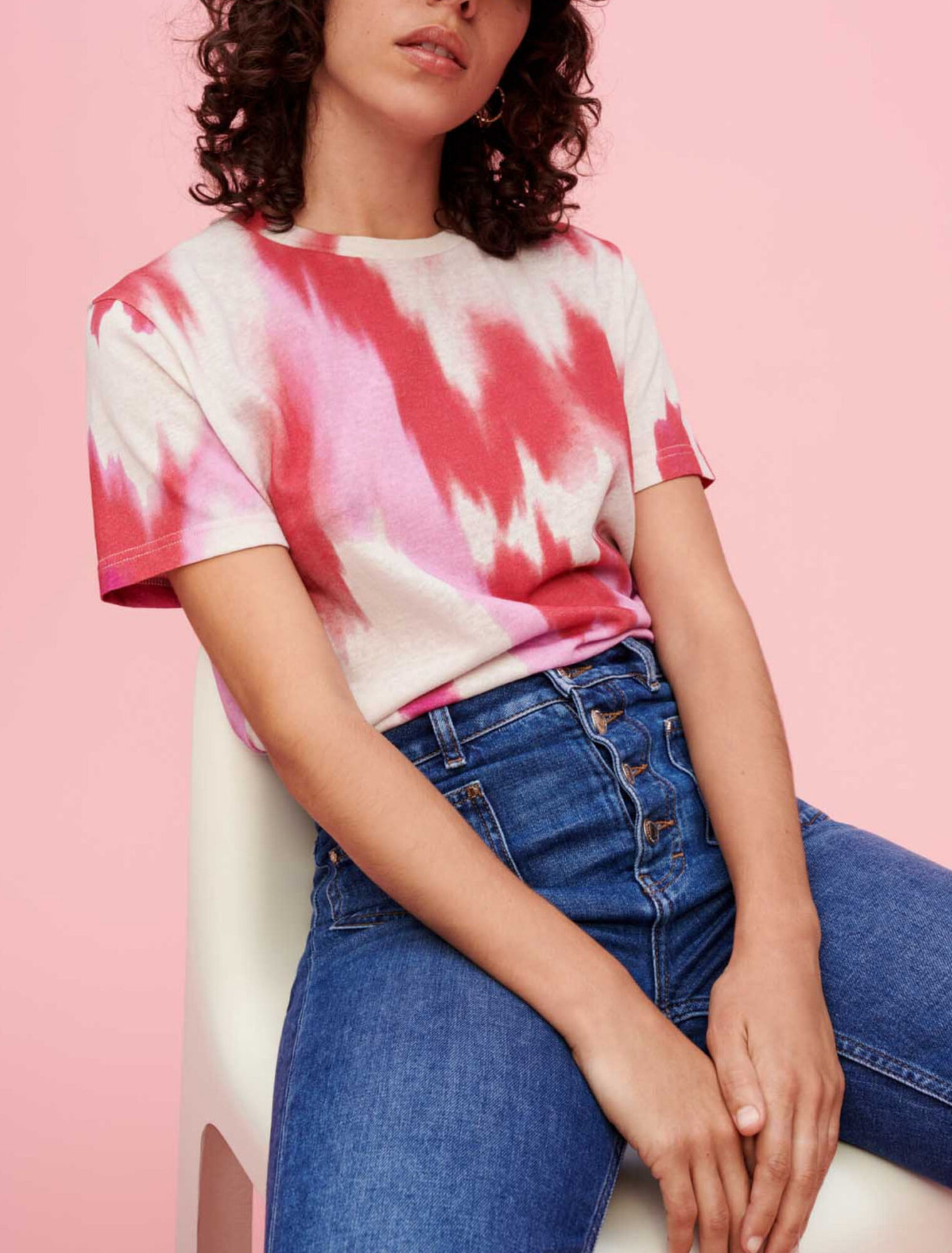 Tie and Dye fuchsia tee shirt