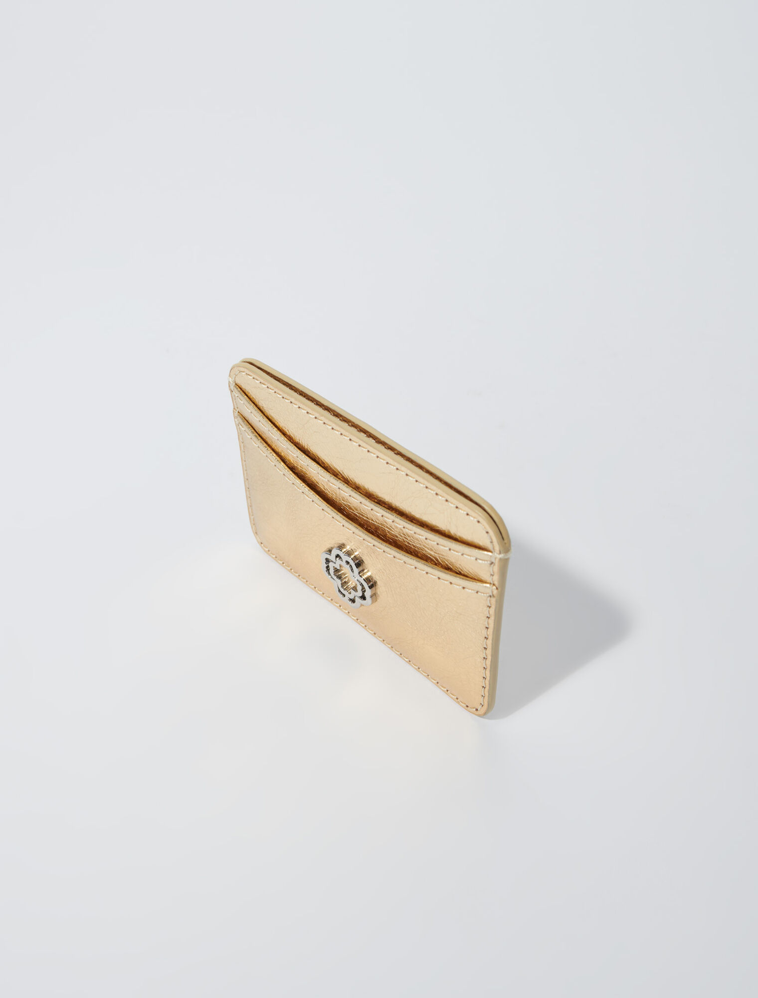 Crackled leather card holder