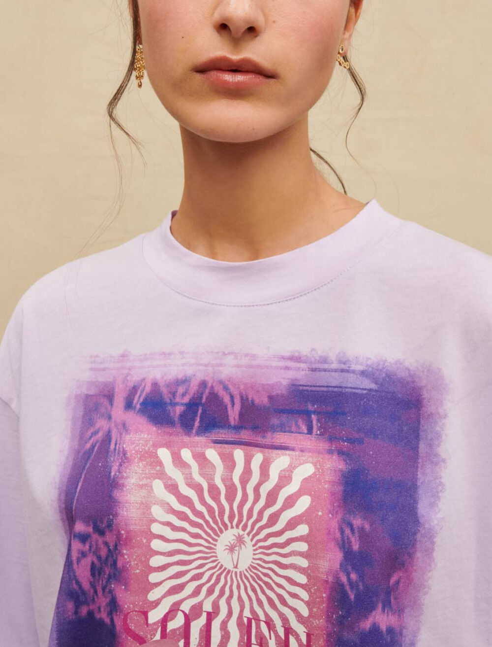 T-MAJE Printed T-shirt White For Women | Maje