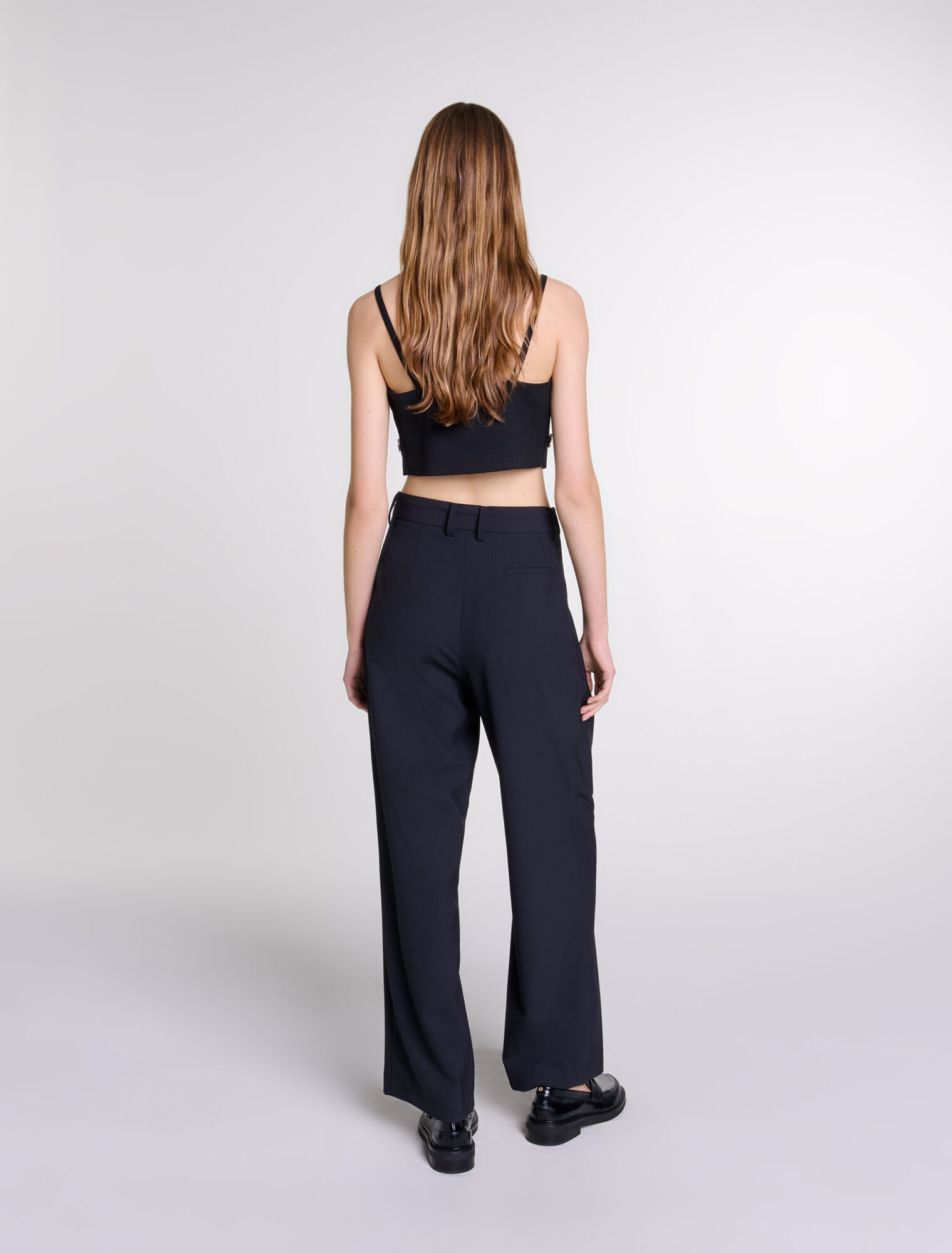 Wide-leg trousers with belt