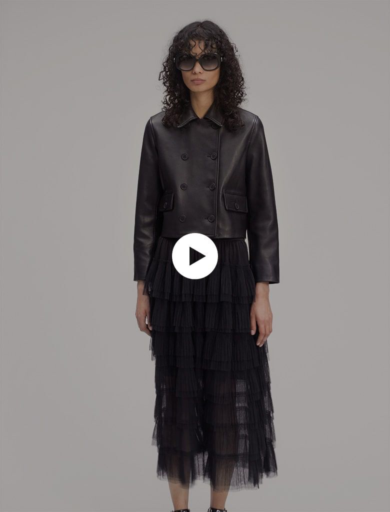 Tulle midi skirt Black / Gray For Women | Maje Tulle midi skirt Black / Gray For Women | Maje