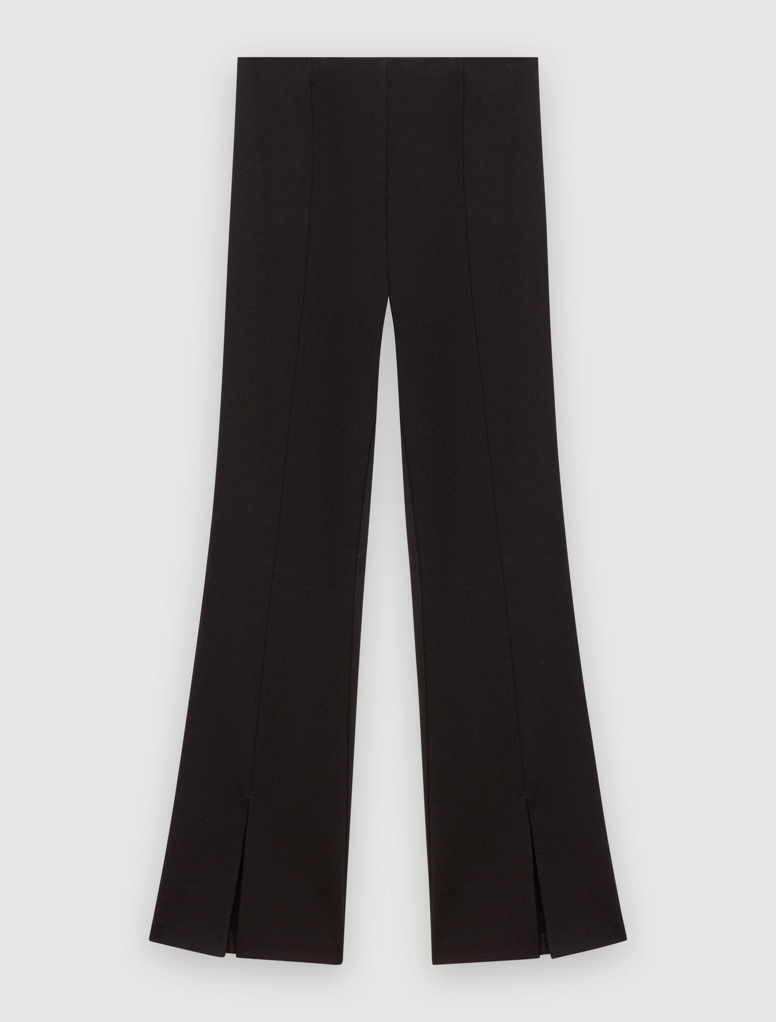 Black slim-fit trousers with slits