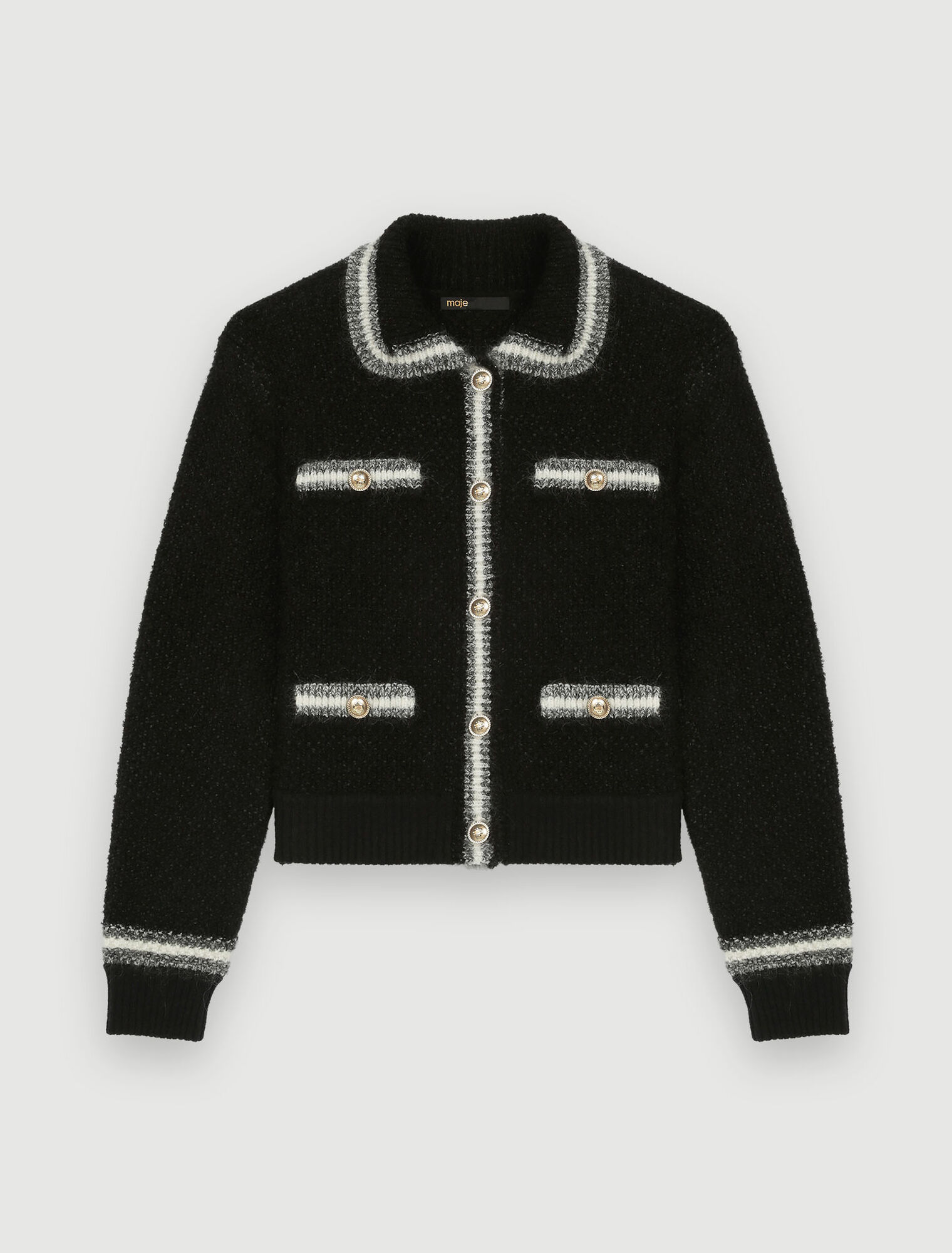 Thick, shiny knit cardigan