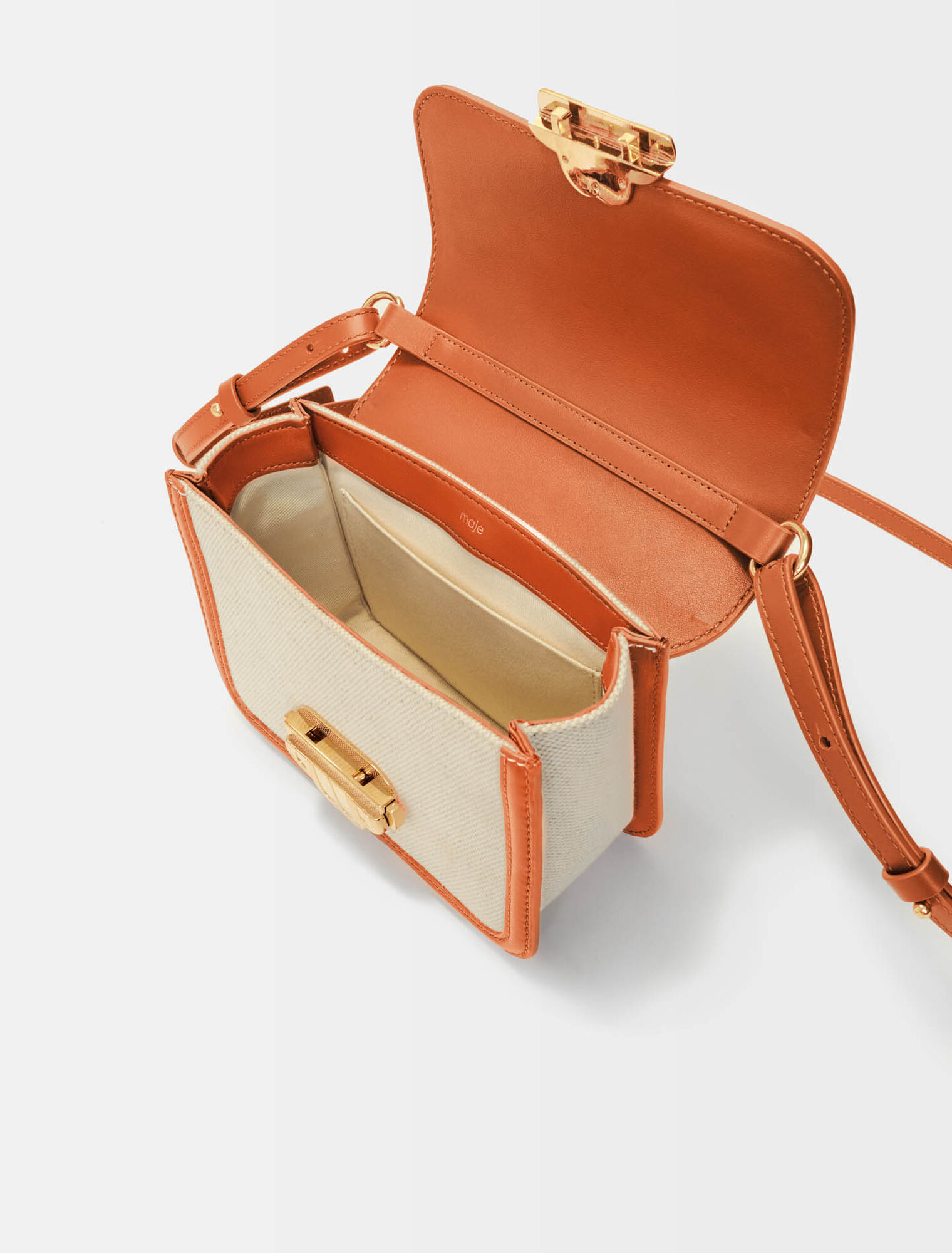 Leather and material mix bag