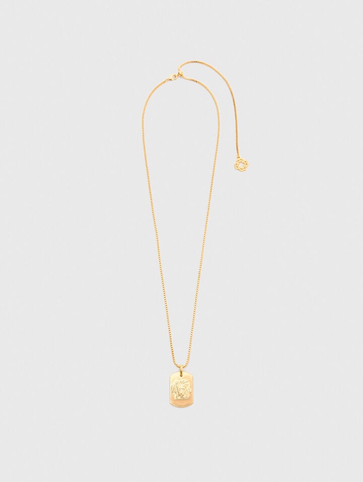 Zodiac sign plaque necklace