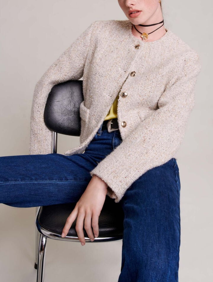 Short straight-fit jacket