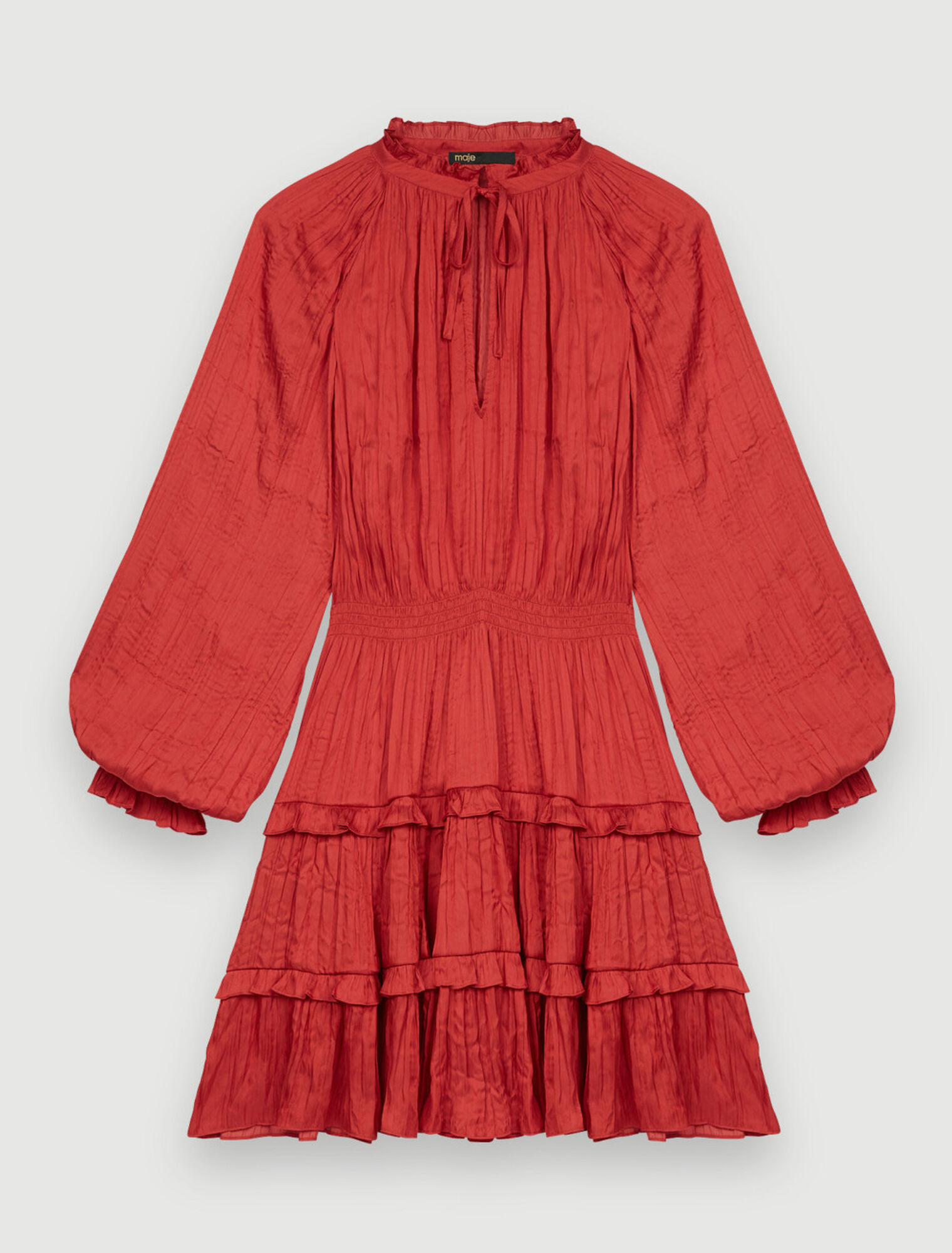 Fluid, pleated satin dress