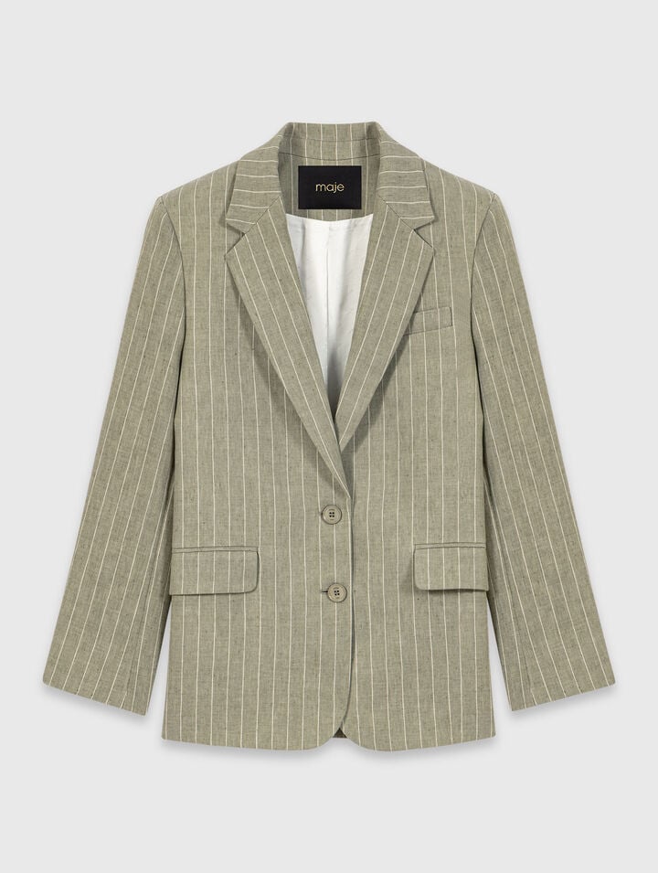 Linen blend suit jacket