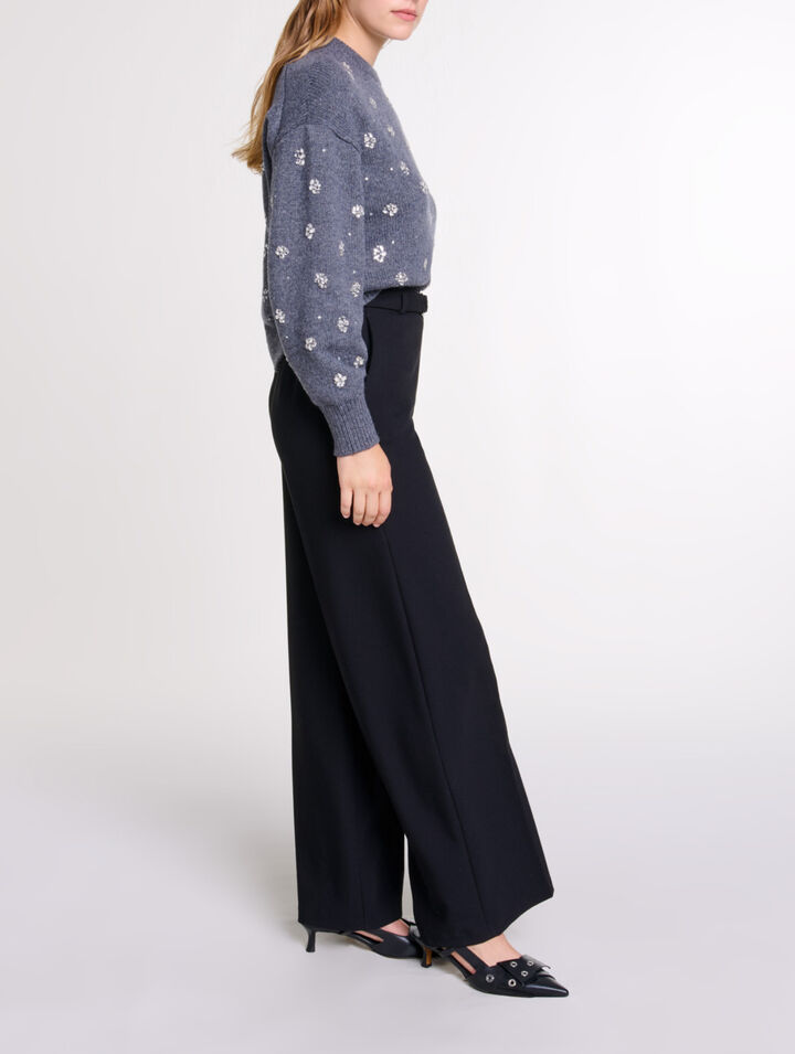 Wide belted trousers