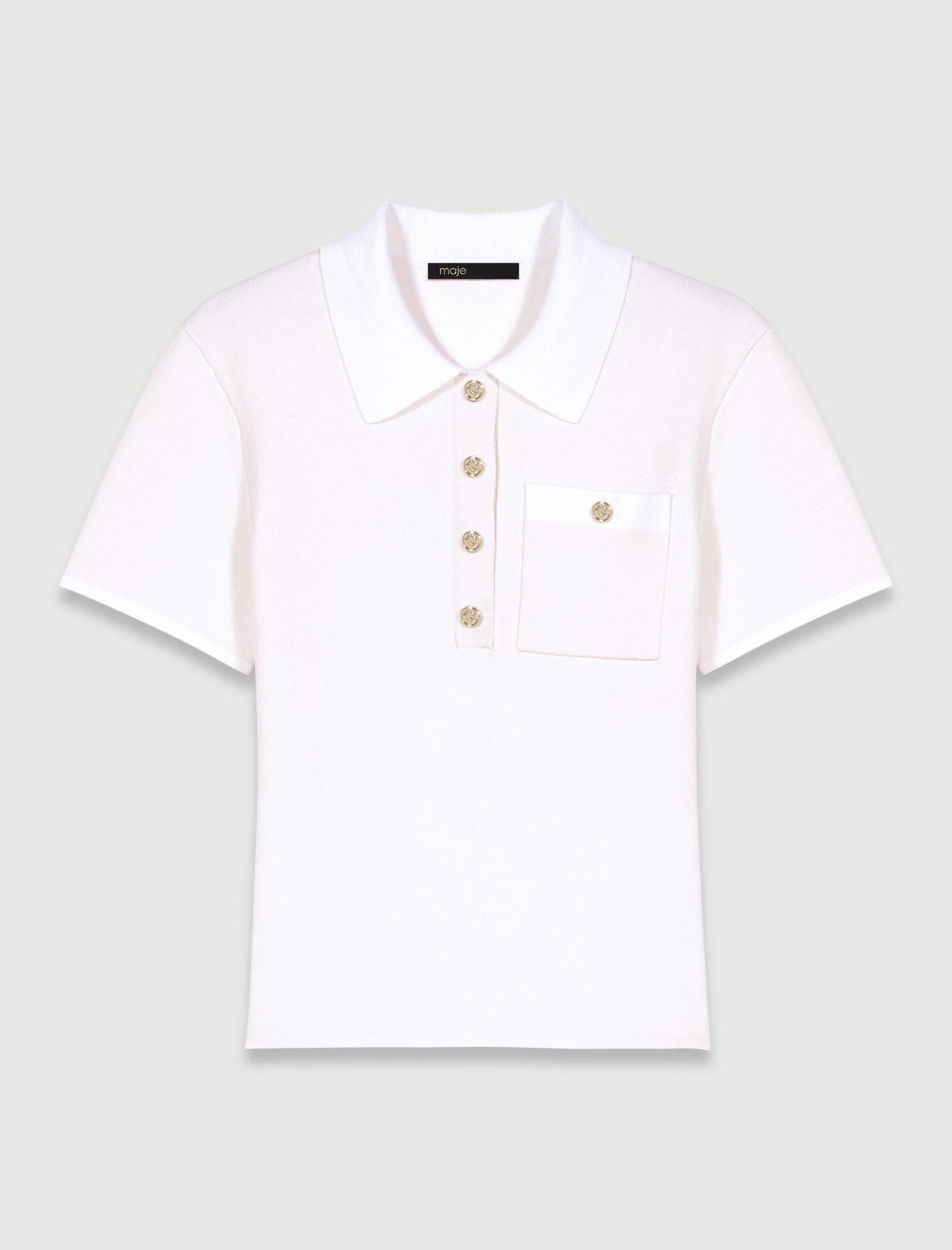 Polo collar knit top
