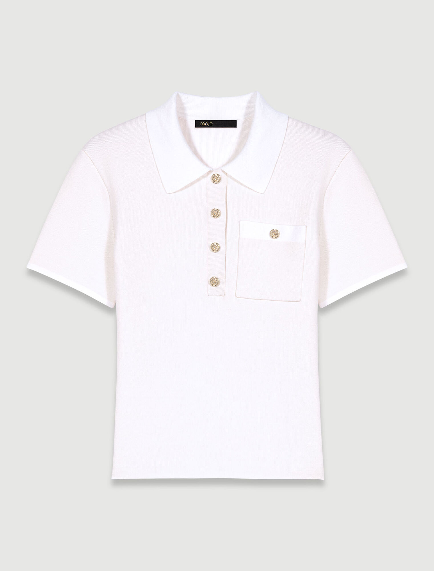 Polo collar knit top