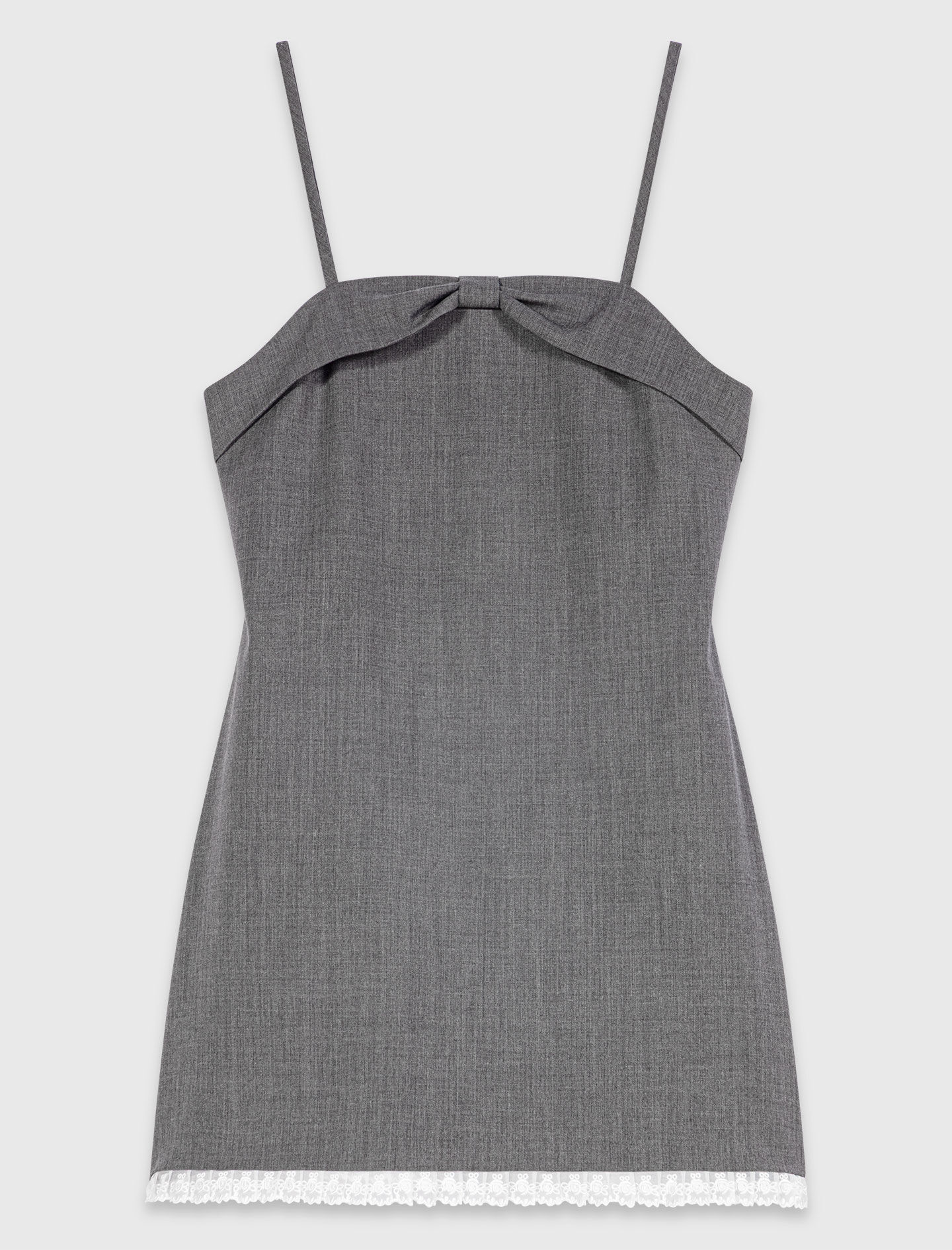 Short tailored dress with lace Black / Gray For Women | Maje